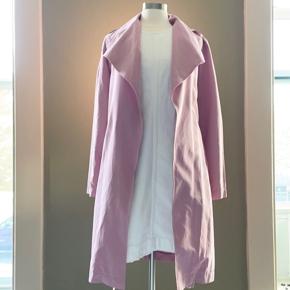 NWT VERO MODA Lightweight trench coat in pink Size M - Picture 2 of 13